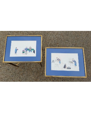 A fine pair of gilt brass occassional tables: Image 2