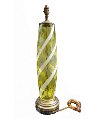 A  50s Italian murano glass & brass table lamp by Archimede Seguso