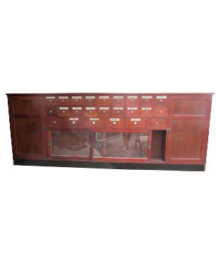 An Edwardian mahogany apothecary standing side cabinet: Image 1