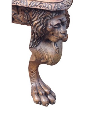 A  large Edwardian carved oak library/centre table: Image 2