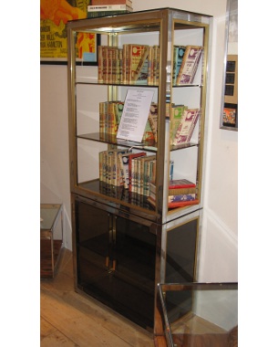 A Zevi chrome & glass open bookcase: Image 2