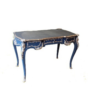 A  shagreen and nickel plated bureau plat: Image 1