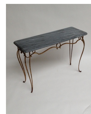 A marble top and metal occassional table
