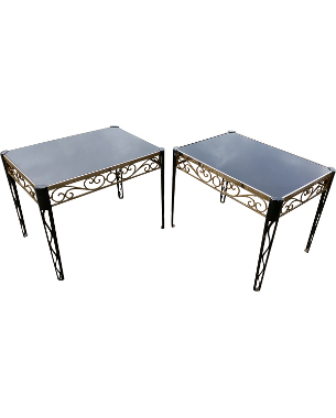 A pair of 60s English occassional metal tables