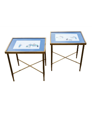 A fine pair of gilt brass occassional tables