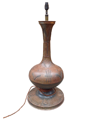 A Moroccan metal lamp