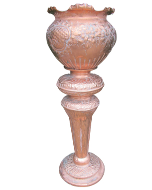 Victorian Copper Jardinière With Stand