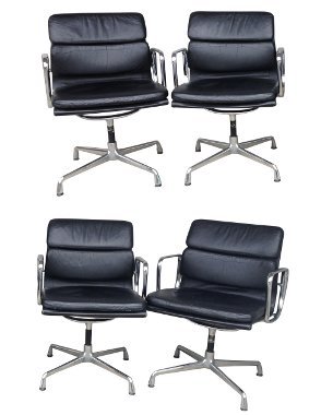 A set of Four Eames EA208 Chairs Stamped Vitra, Circa 1989