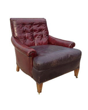 A Howard-style mahogany and leather club armchair: Image 2