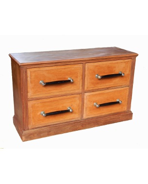 A walnut drapers four drawer chest