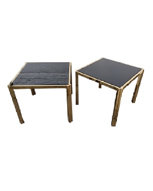 A pair square side tables