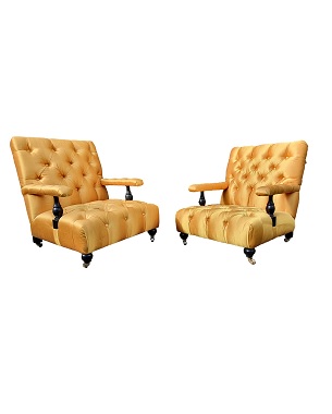 a pair of contemporary armchairs