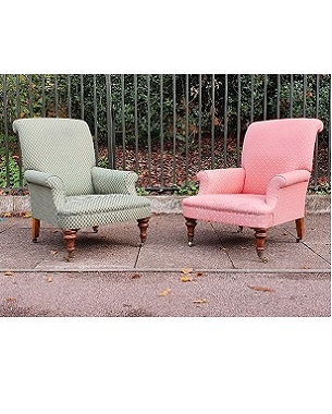 A pair of Victorian style armchairs by Beaumont & Fletcher