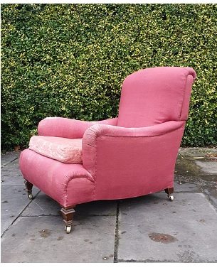 A  deep seated Edwardian 'Bridgewater' design upholstered armchair