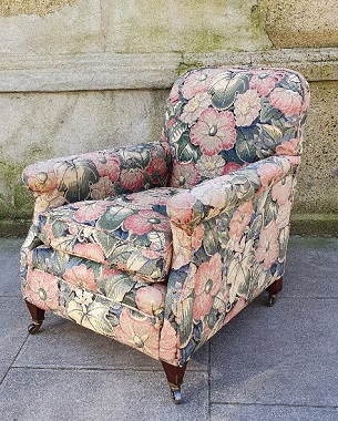 A mahogany upholstered armchair