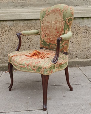 A   fine George III mahogany open armchair, circa 1780