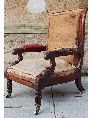 A   William IV mahogany reclining armchair