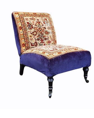 A  late Victorian 'slipper' carpet chair