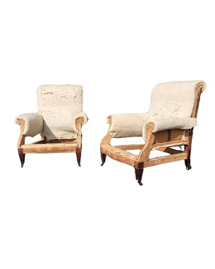 A   pair of late Victorian mahogany armchairs