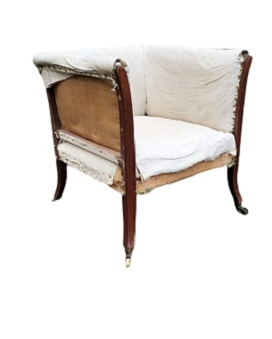 a   late Victorian mahogany upholstered armchair: Image 2