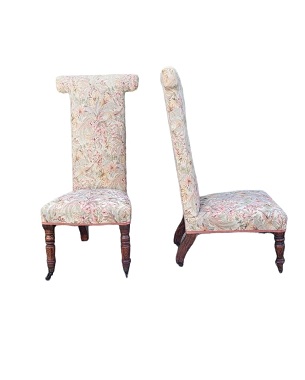 A   matched pair of Victorian Prie Dieu chairs