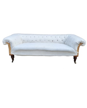 A    large Victorian mahogany chesterfield sofa