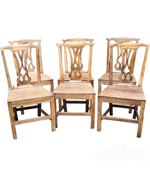 A    set of 6 late Georgian oak country chairs