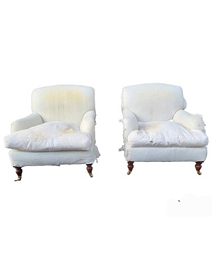 A    pair of 'Howard style upholstered armchairs: Image 3