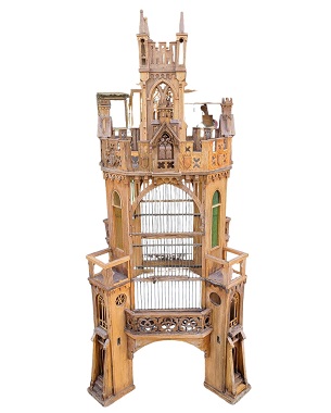A     large 19th Century French free standing birdcage
