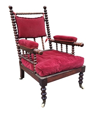 A    19th Century rosewood bobbin open armchair