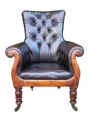 A     William IV Library Armchair: Image 1