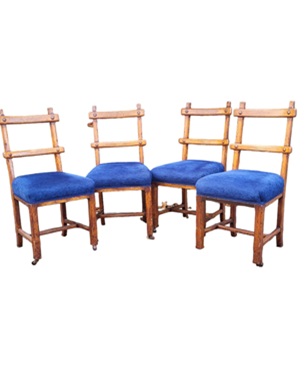 A     set of 4 Victorian 'Pugin-style' dining chairs: Image 1