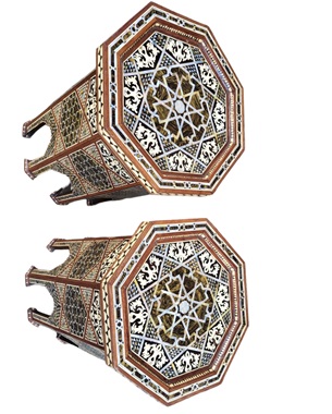 A       fine pair of Ottoman octagonal tables: Image 2