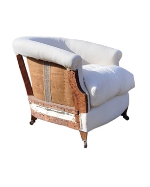 A      Edwardian mahogany upholstered tub chair