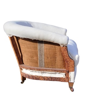 A      Edwardian mahogany upholstered tub chair: Image 2