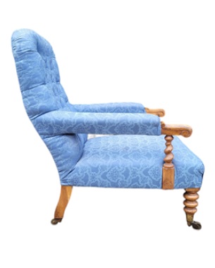 A        Victorian walnut open armchair: Image 2