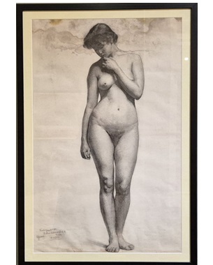 A          collection of three Life Drawings by RA students dated 1881