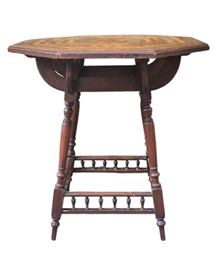 a           Arts & crafts oak parquetry octagonal table: Image 2