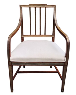 A              fine Russian Empire neoclassical open armchair