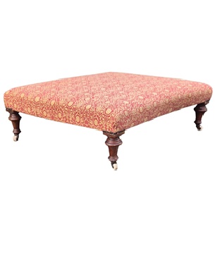 A                fine looking 19th Century composite ottoman stool using Robert Kime Templeton fabric