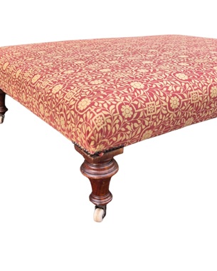 A                fine looking 19th Century composite ottoman stool using Robert Kime Templeton fabric: Image 2