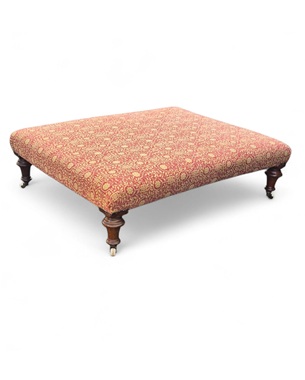 A                fine looking 19th Century composite ottoman stool using Robert Kime Templeton fabric