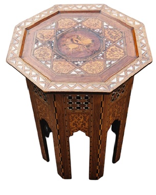A               large late 19th Century Syrian octagonal table