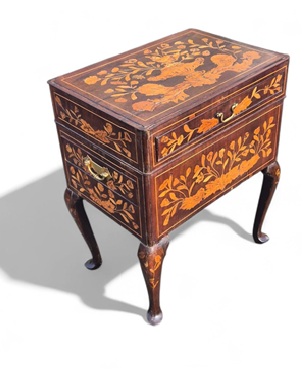 A               Dutch walnut and marquetry worktable: Image 2