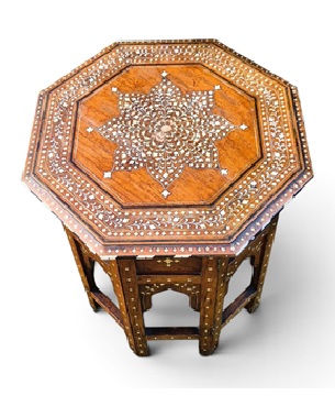 a                        small Hoshiarpur octagonal table
