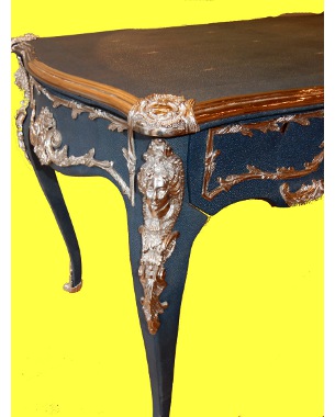 A  shagreen and nickel plated bureau plat: Image 2