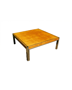 A Zevi maple and brass coffee table